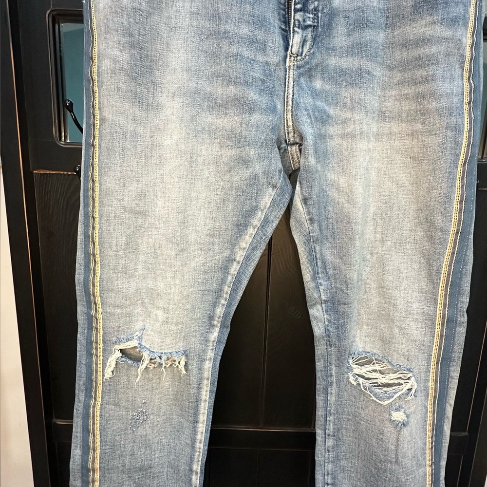 Pilcro and the Letterpress Light Blue Boyfriend Jeans